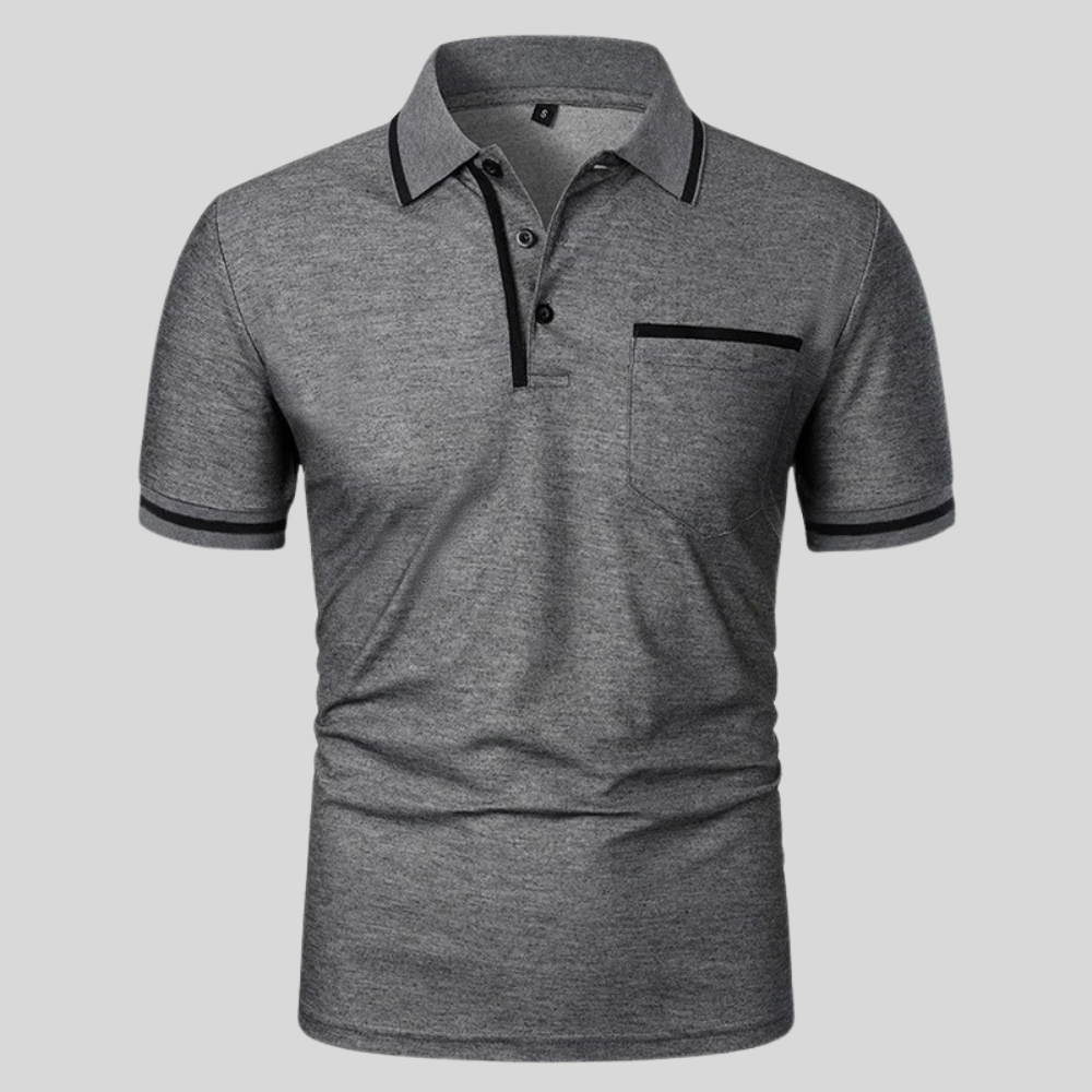 Polo Uomo con Tasche e Inserti a Contrasto