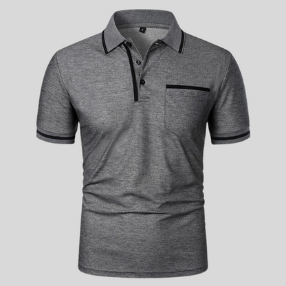 Polo Uomo con Tasche e Inserti a Contrasto