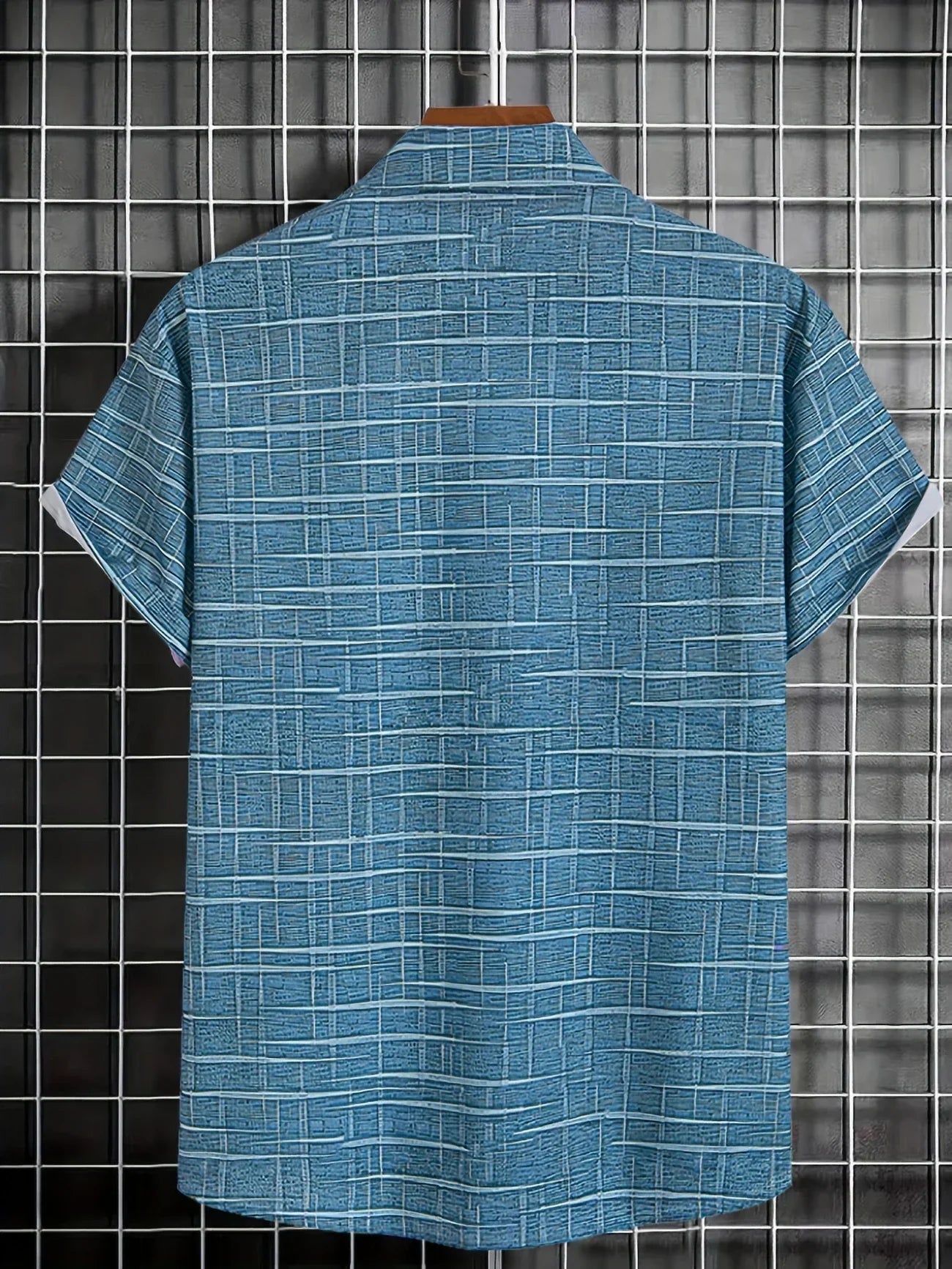 Camicia Uomo Manica Corta Fantasia Bottoni Casual