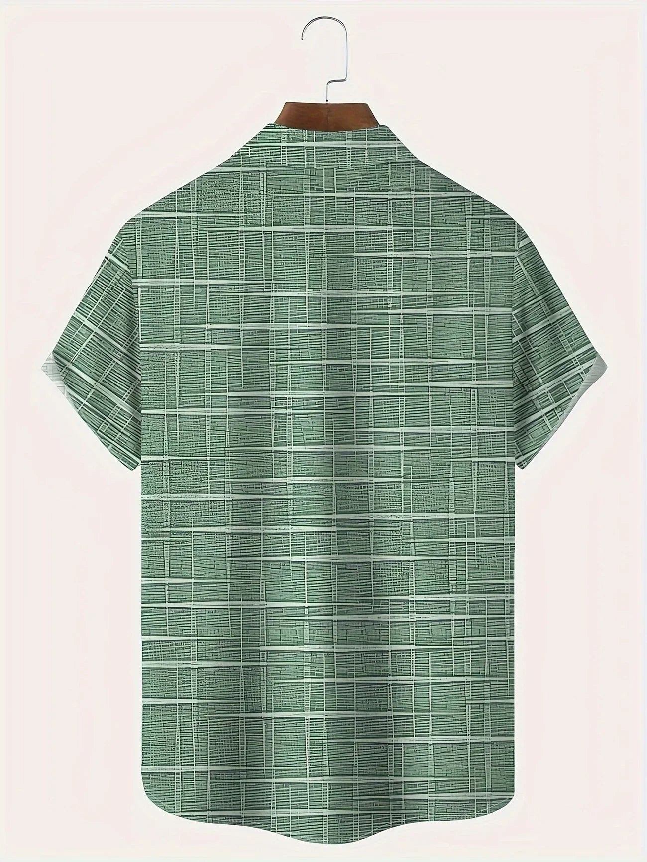 Camicia Uomo Manica Corta Fantasia Bottoni Casual