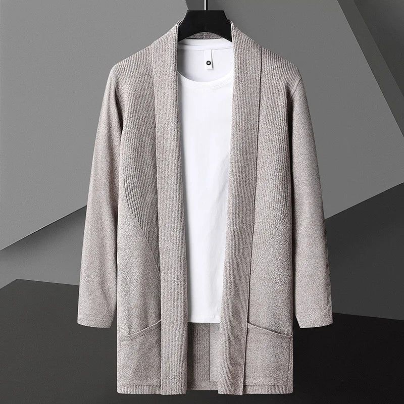 Cardigan Uomo Aperto in Maglia con Tasche