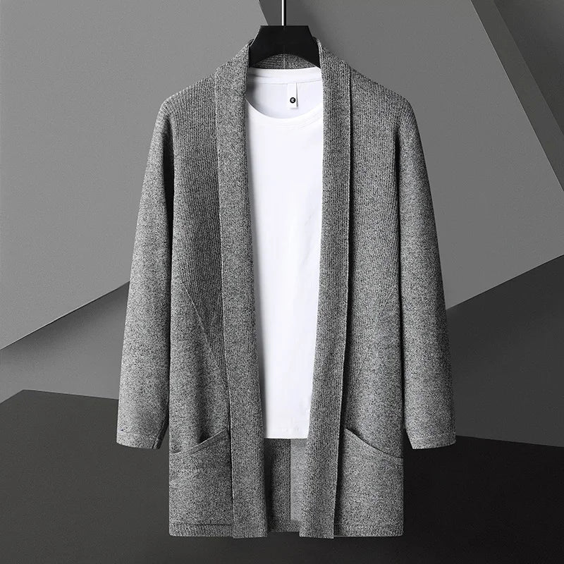 Cardigan Uomo Aperto in Maglia con Tasche