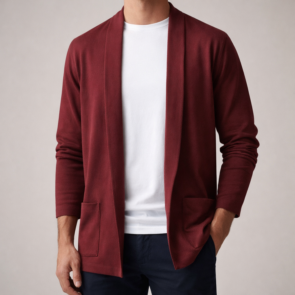 Cardigan Uomo Aperto in Maglia con Tasche