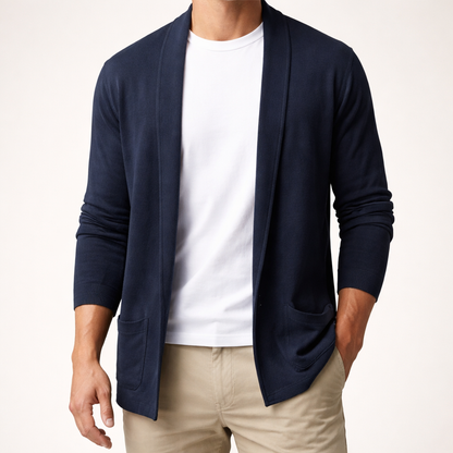 Cardigan Uomo Aperto in Maglia con Tasche