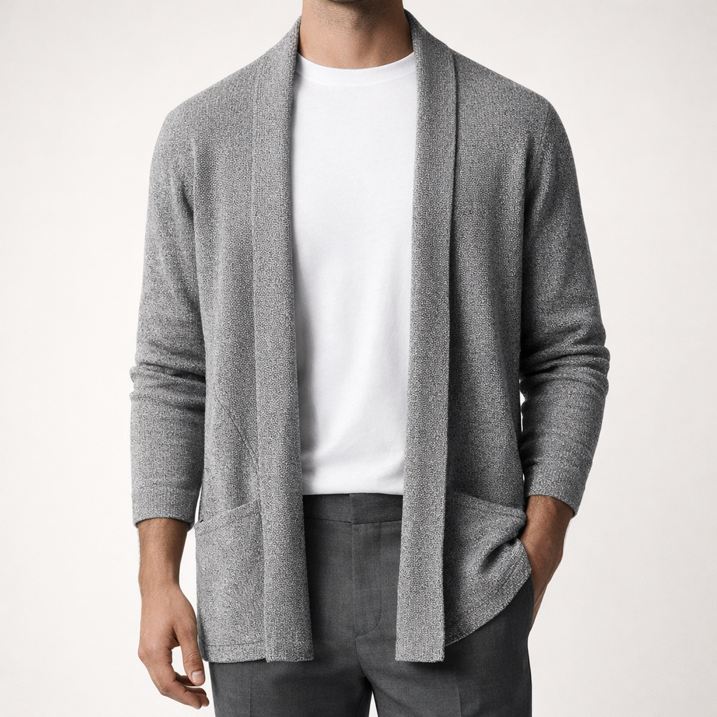 Cardigan Uomo Aperto in Maglia con Tasche - Brentozzi