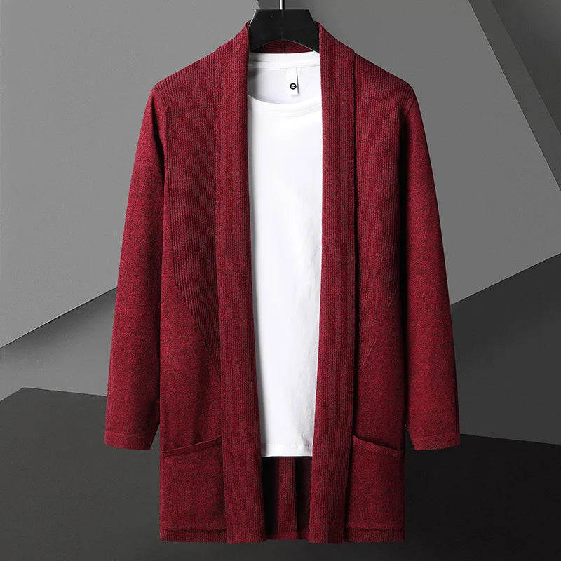 Cardigan Uomo Aperto in Maglia con Tasche
