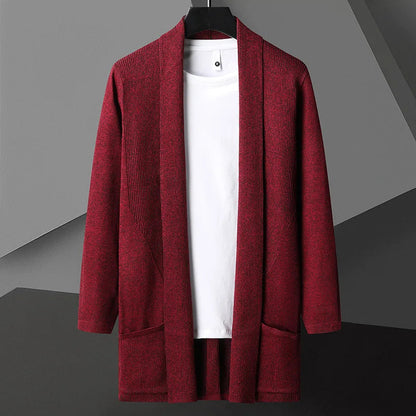 Cardigan Uomo Aperto in Maglia con Tasche