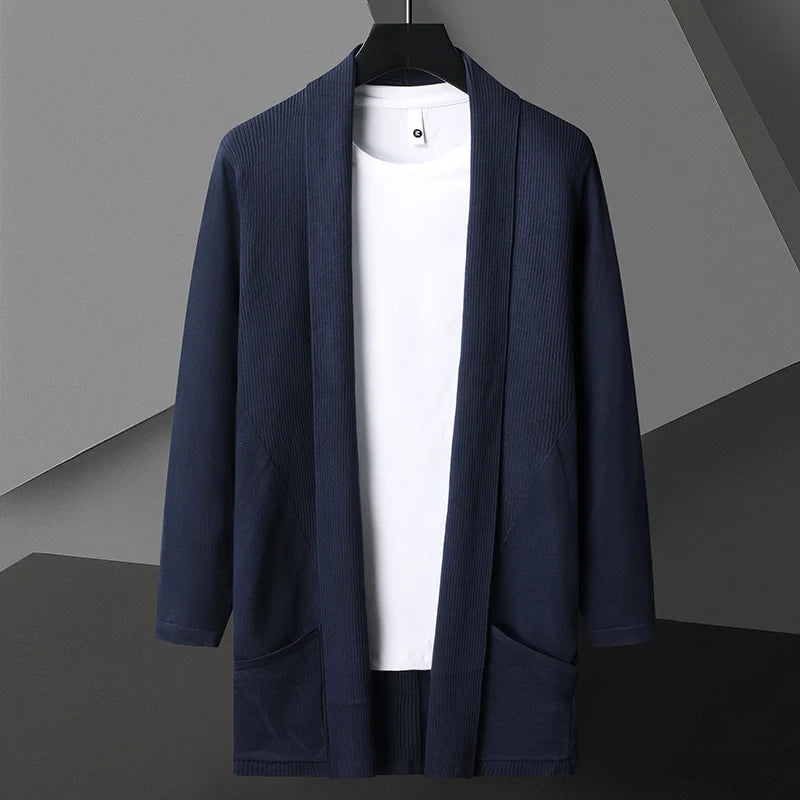 Cardigan Uomo Aperto in Maglia con Tasche