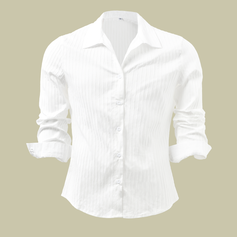 Camicia Uomo Slim Fit Costine Bottoni