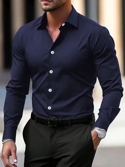 Camicia Uomo Su Misura Manica Lunga con Bottoni