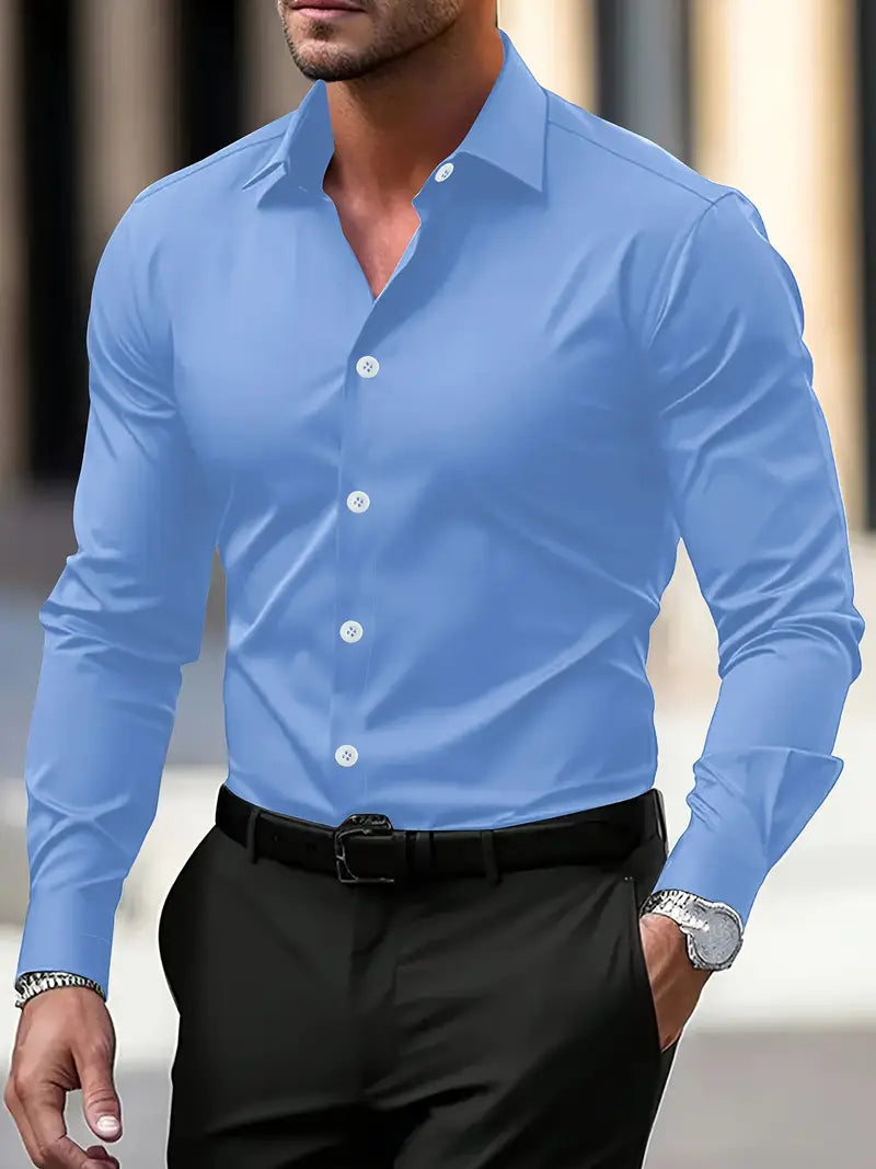 Camicia Uomo Su Misura Manica Lunga con Bottoni