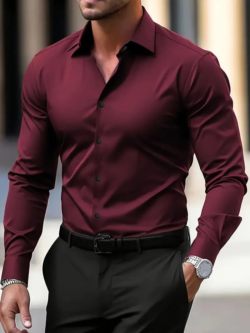 Camicia Uomo Su Misura Manica Lunga con Bottoni