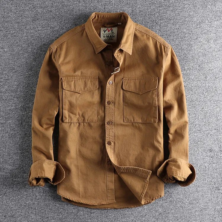 Camicia Uomo Tempo Libero Doppia Tasca Bottoni