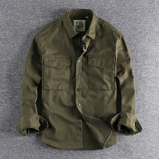 Camicia Uomo Tempo Libero Doppia Tasca Bottoni - Brentozzi
