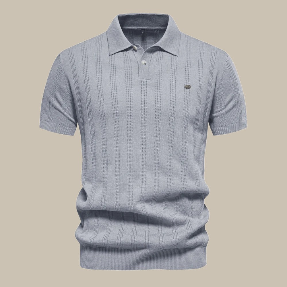 Polo Uomo Maglia Strutturata con Bottoni