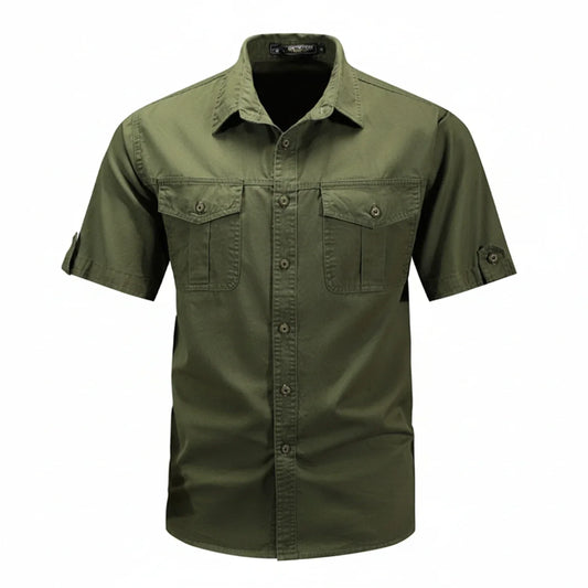 Camicia Uomo Manica Corta Tessuto Tecnico Tasche Funzionali - Brentozzi