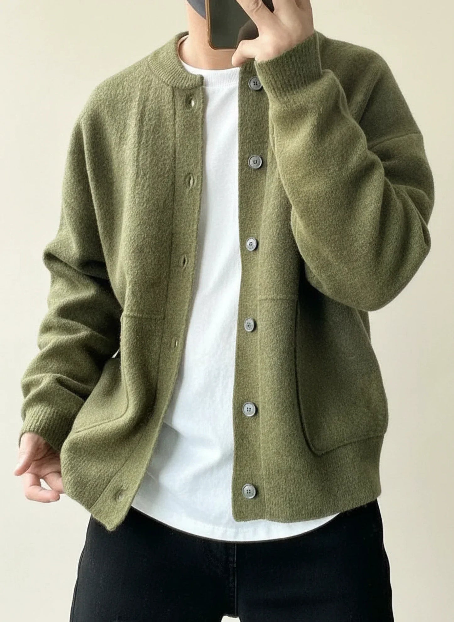 Cardigan Uomo Casual in Maglia con Bottoni