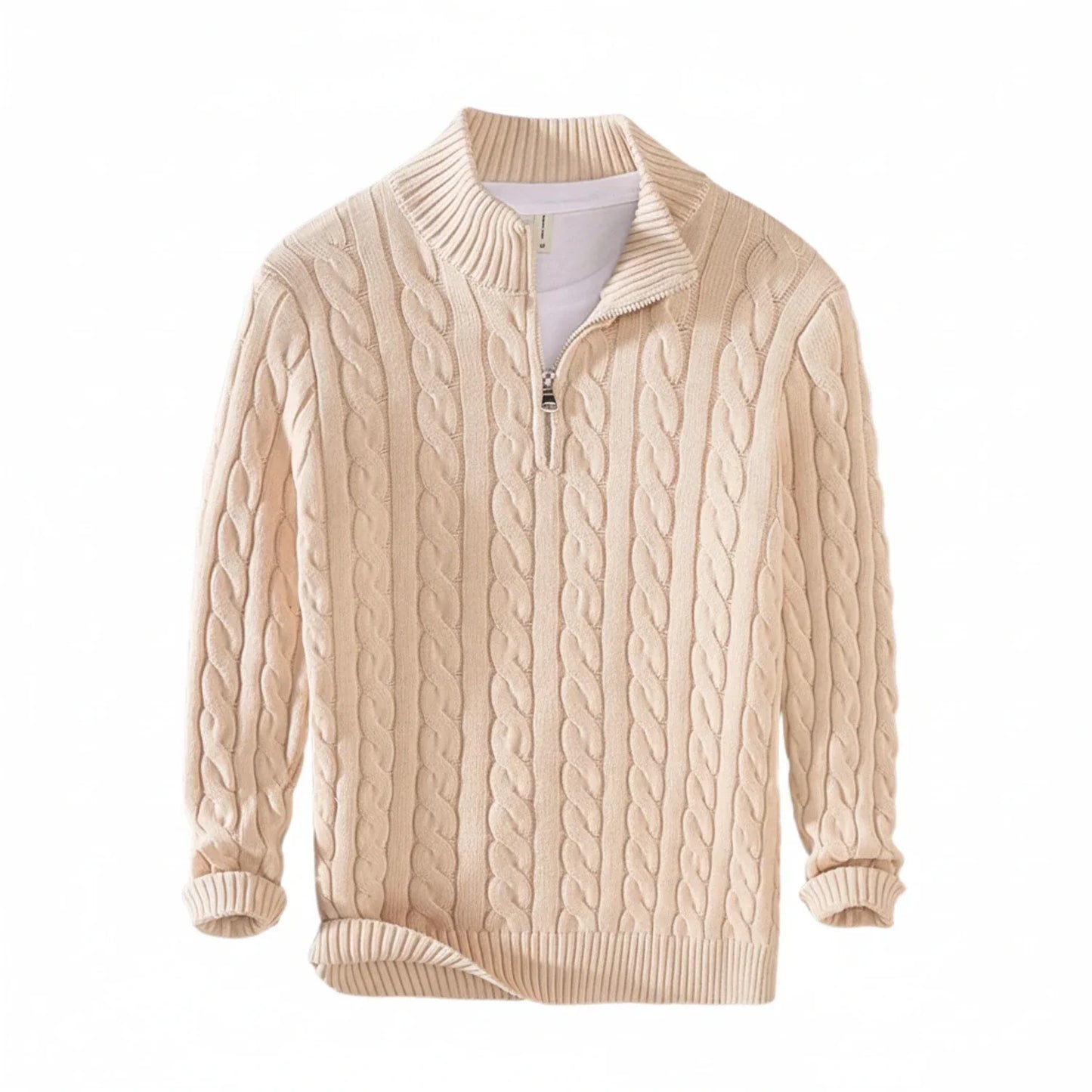 Maglione Uomo Treccia Mezza Zip
