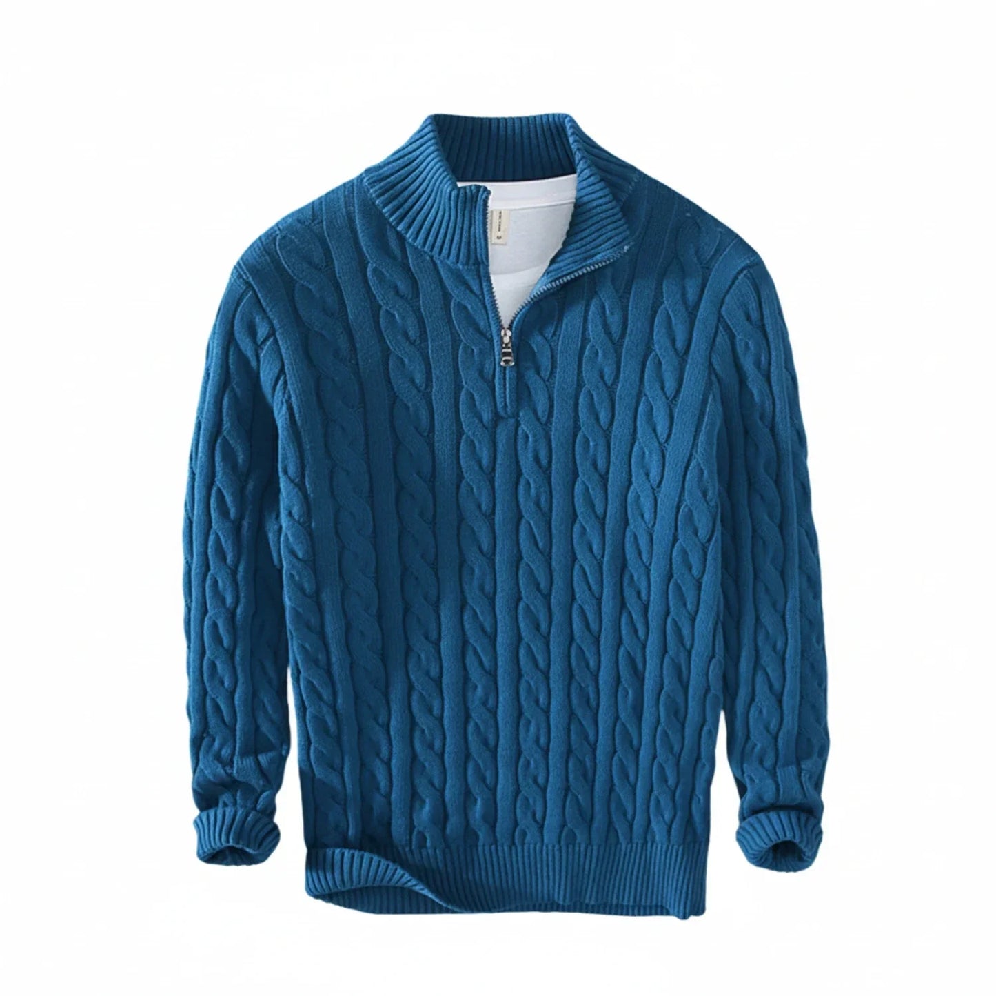 Maglione Uomo Treccia Mezza Zip