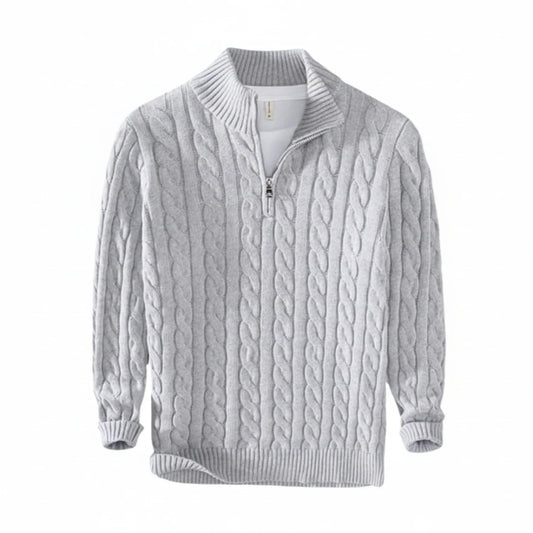 Maglione Uomo Treccia Mezza Zip - Brentozzi
