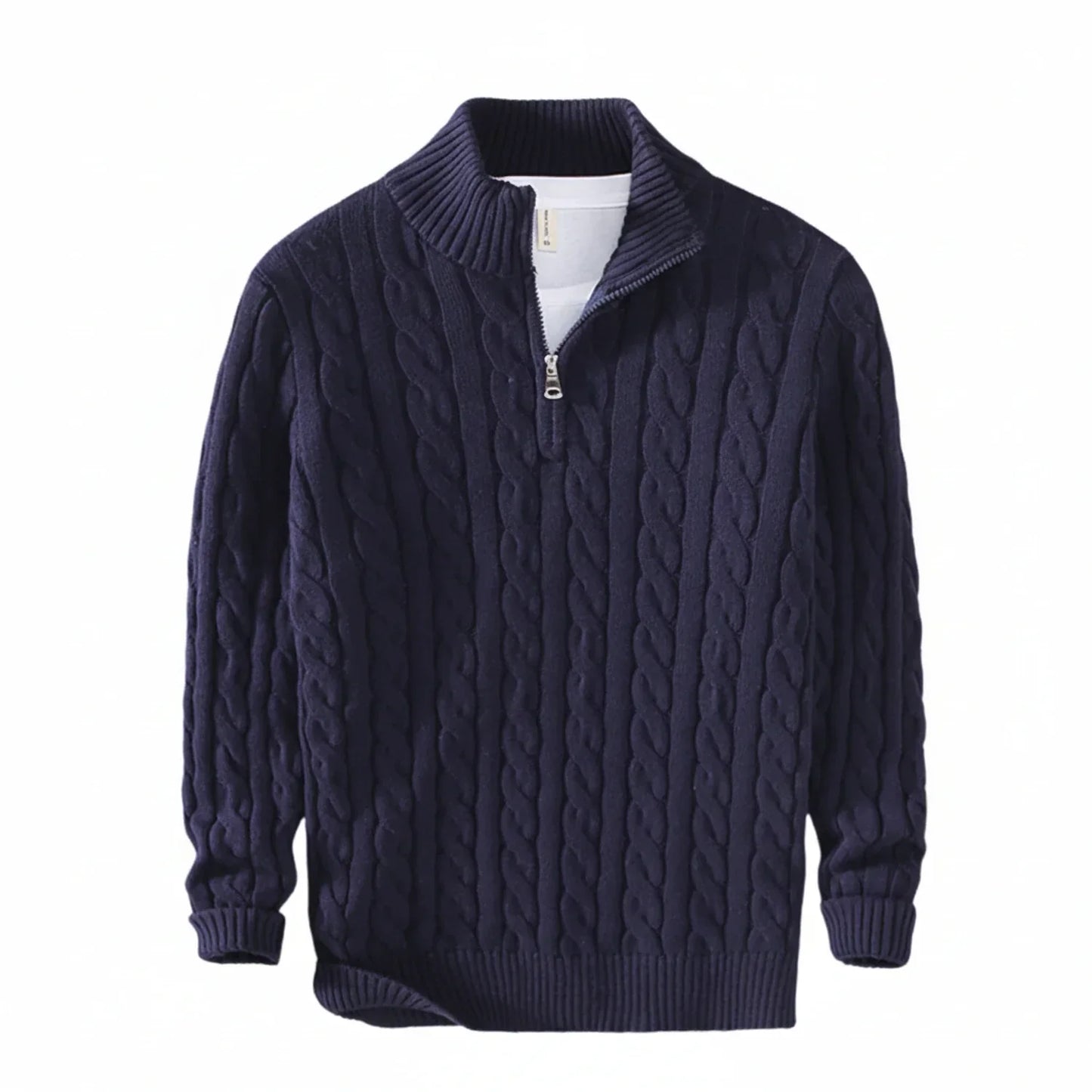 Maglione Uomo Treccia Mezza Zip