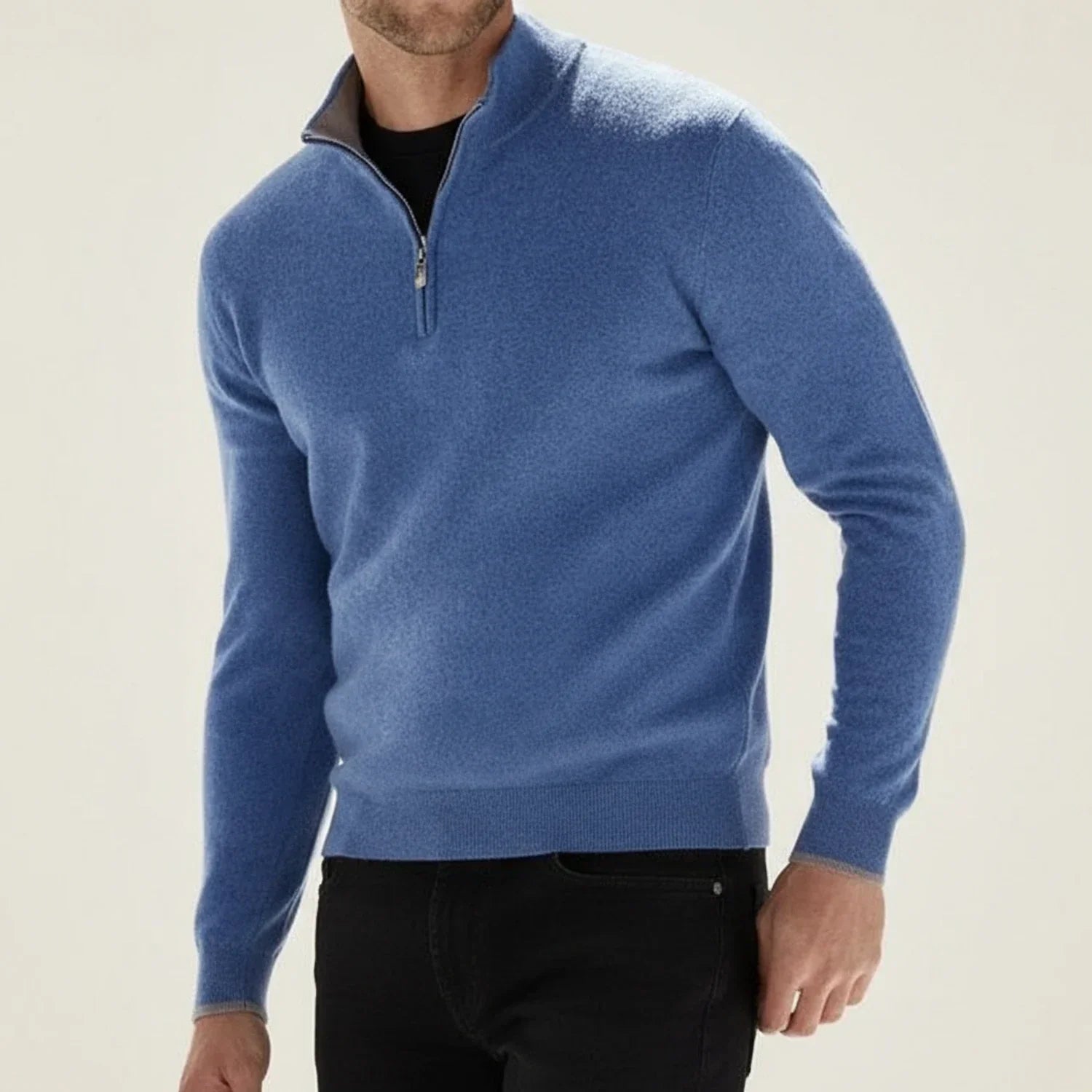 Maglione Uomo Manica Lunga con Mezza Cerniera - Brentozzi