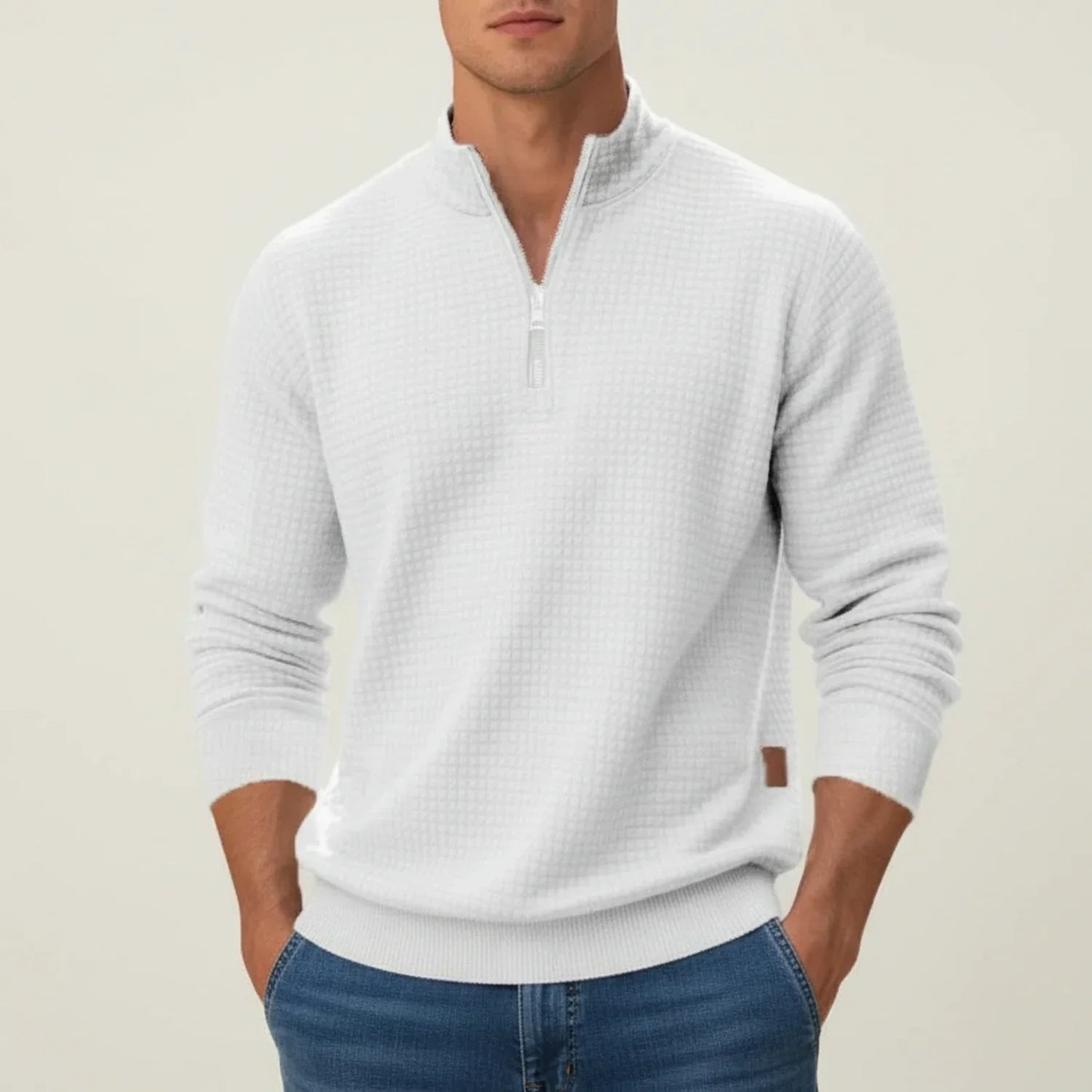 Maglione Uomo Strutturato con Mezza Cerniera