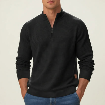 Maglione Uomo Strutturato con Mezza Cerniera