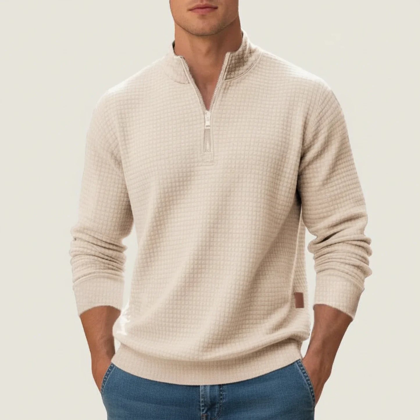 Maglione Uomo Strutturato con Mezza Cerniera