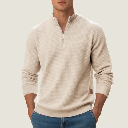 Maglione Uomo Strutturato con Mezza Cerniera