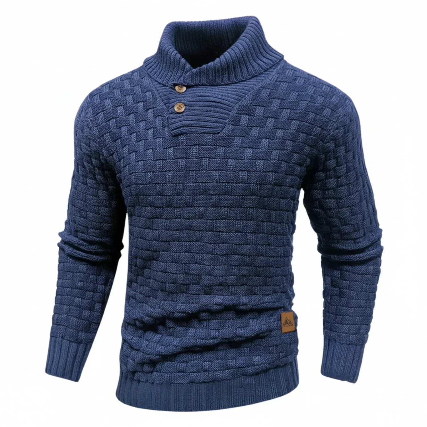 Maglione Uomo in Maglia Strutturata Collo con Bottoni - Brentozzi