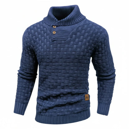 Maglione Uomo in Maglia Strutturata Collo con Bottoni - Brentozzi