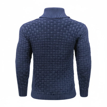 Maglione Uomo in Maglia Strutturata Collo con Bottoni