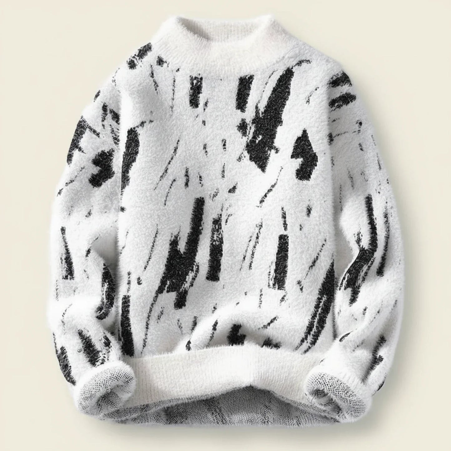 Maglione Uomo in Maglia con Motivo Astratto