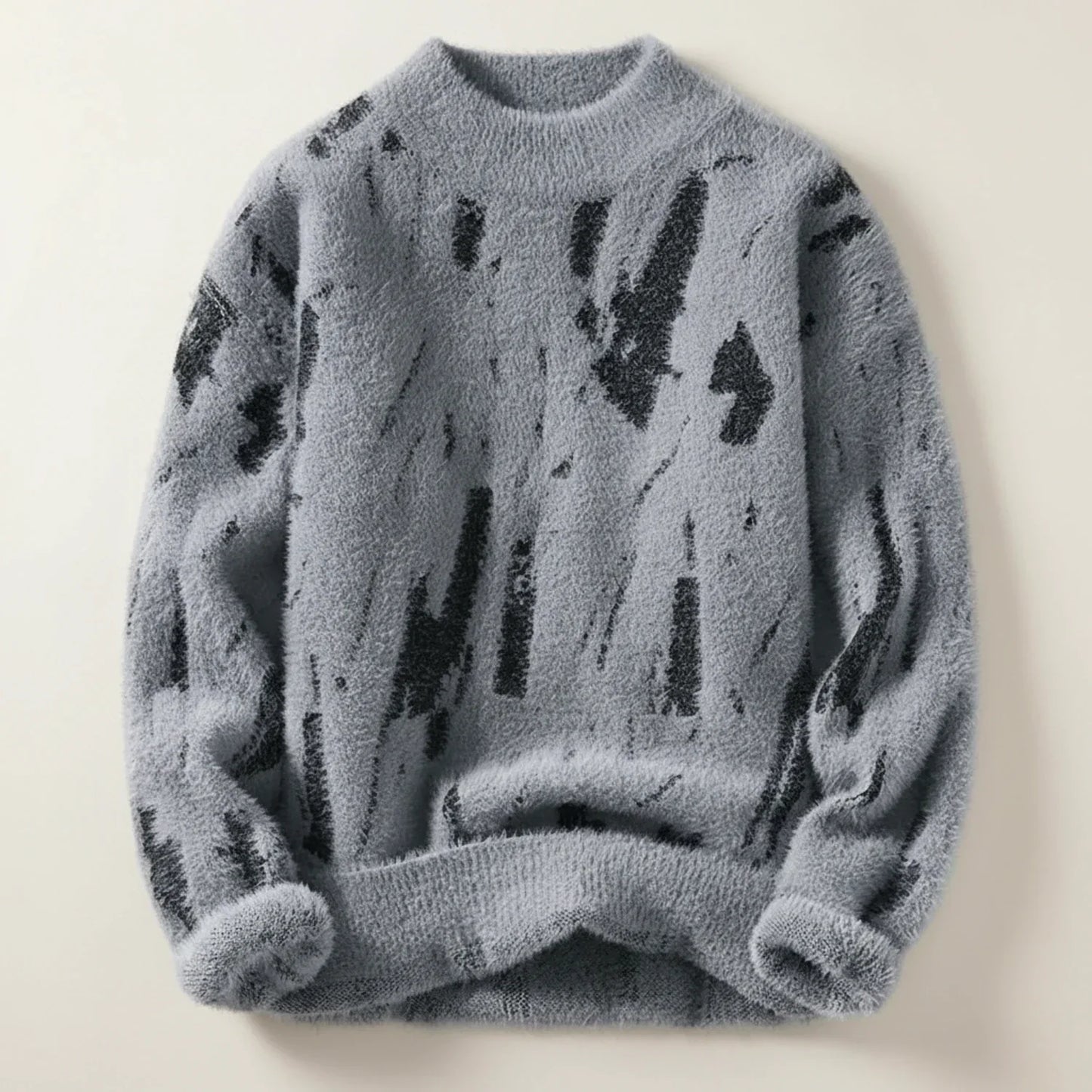 Maglione Uomo in Maglia con Motivo Astratto