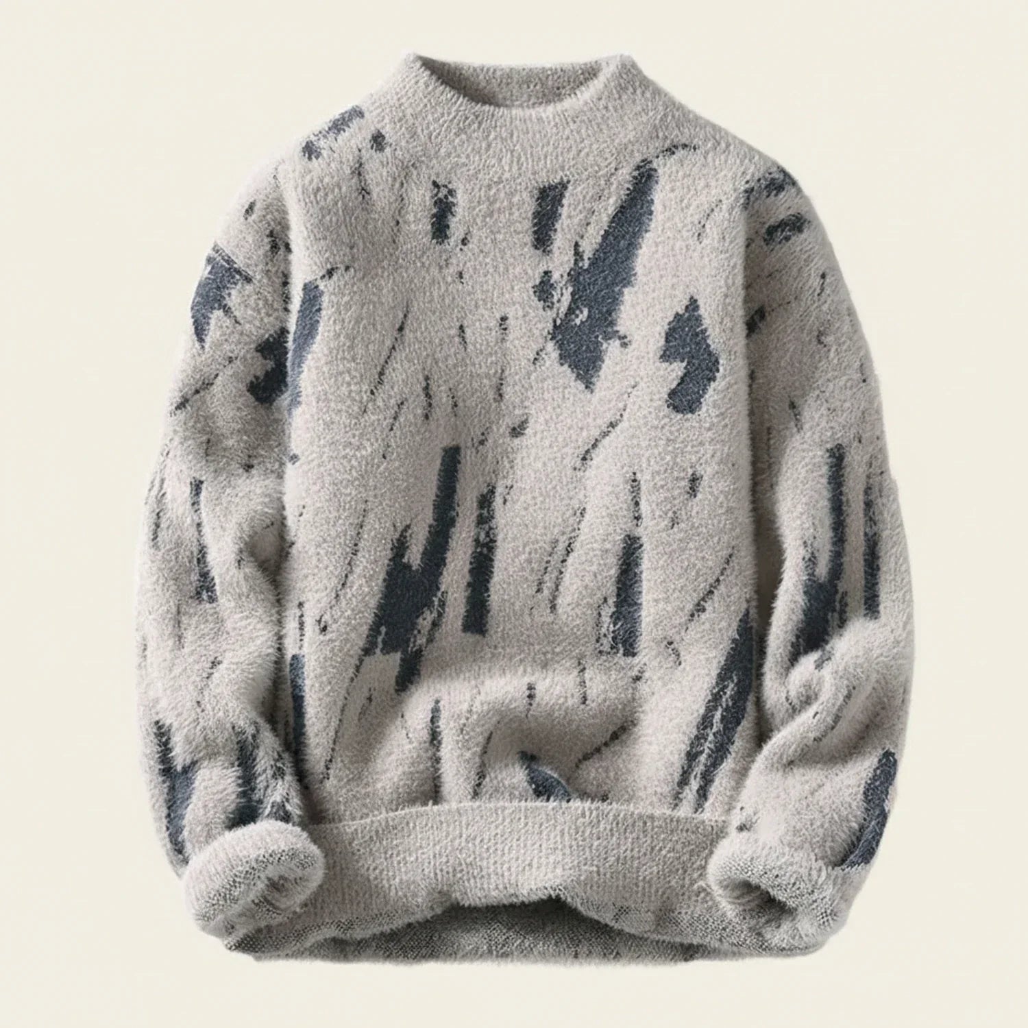 Maglione Uomo in Maglia con Motivo Astratto - Brentozzi