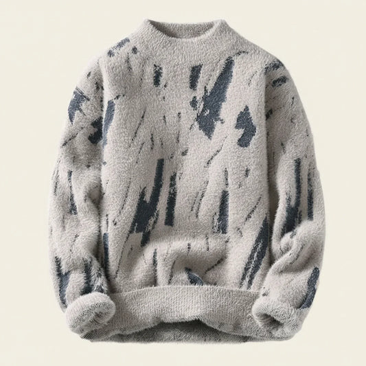 Maglione Uomo in Maglia con Motivo Astratto - Brentozzi