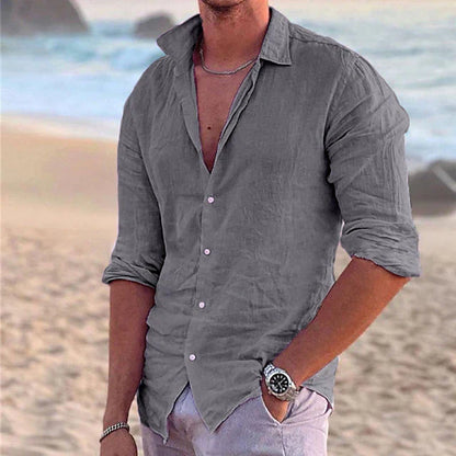 Camicia Uomo Casual Tessuto Morbido Vestibilità Comoda