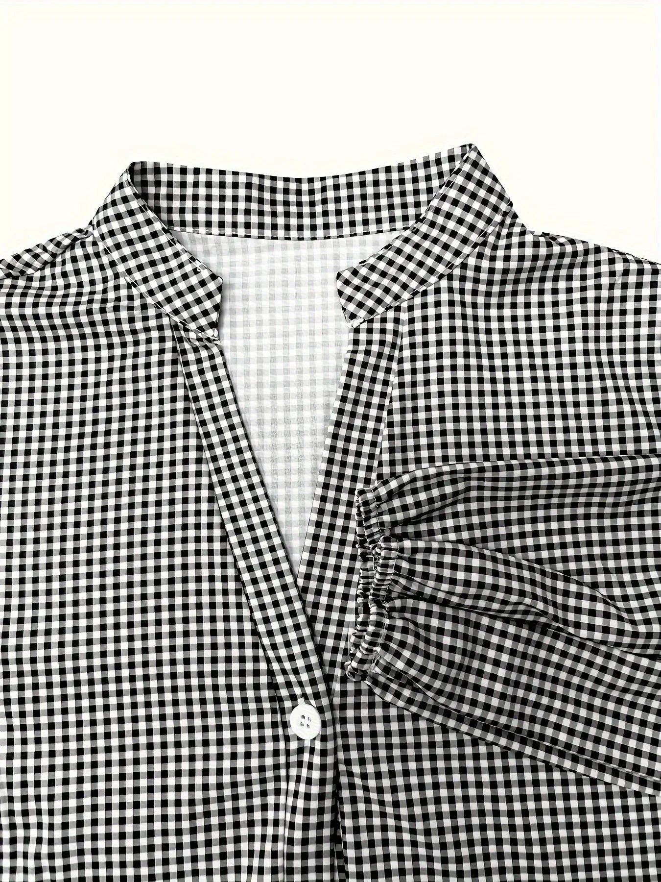 Mini robe à rayures en coton léger, col classique, boutons à l'avant, manches 3/4, idéale pour le printemps et l'été.