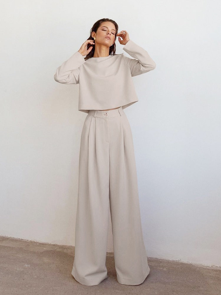 Completo Due Pezzi Donna Elegante Vestibilità Ampia