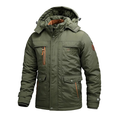 Giacca Invernale Uomo Impermeabile Imbottita con Cappuccio Staccabile