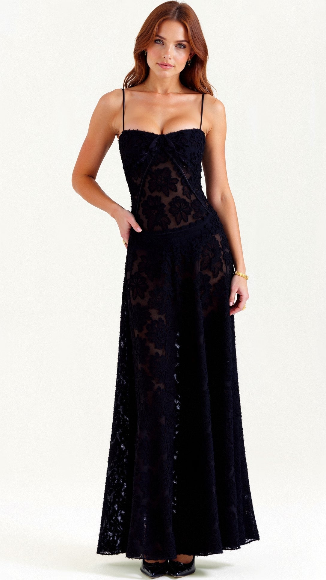 Abito Maxidress Donna Stile Boho Motivo Farfalle