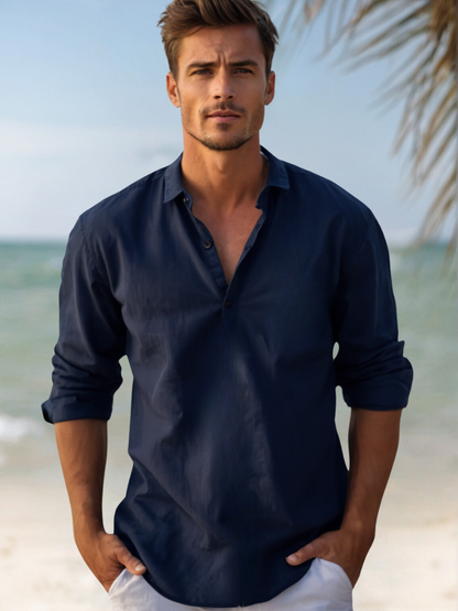 Camicia Uomo Traspirante Manica Lunga Estiva