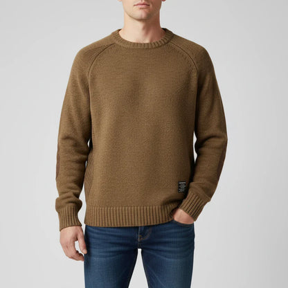Maglione Uomo Girocollo con Bordo a Costine