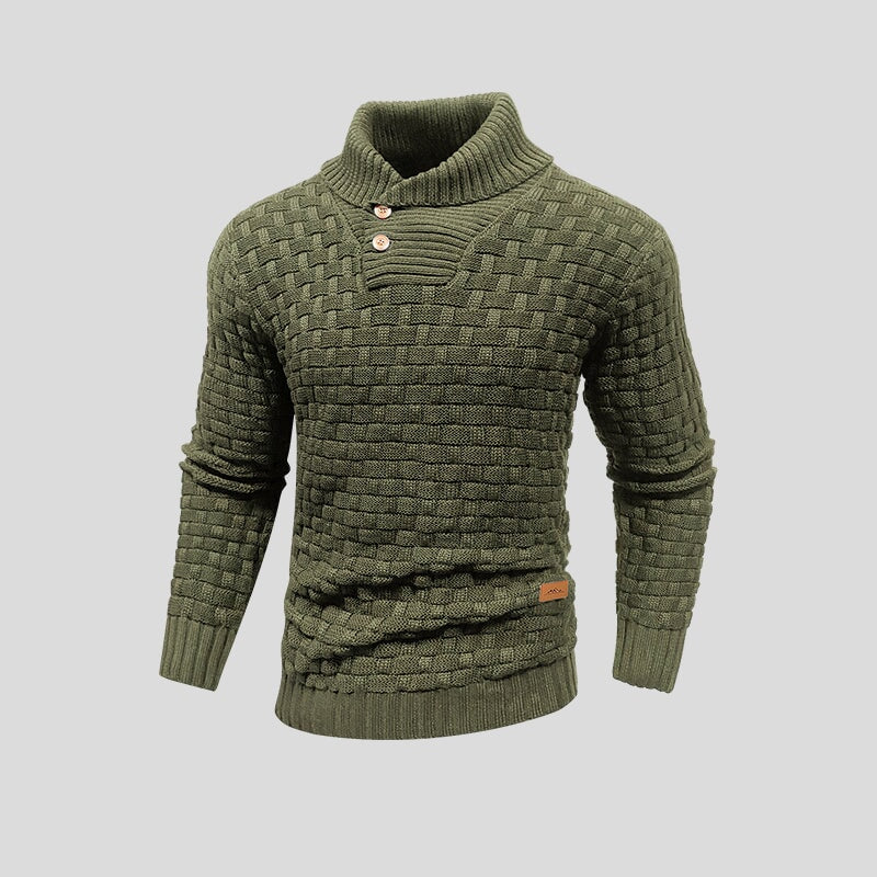 Maglione Uomo con Design a Rilievo Invernale Caldo