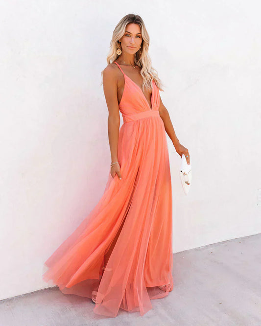 Abito Maxidress Donna Leggero Elegante Estate - Brentozzi