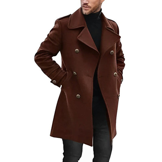 Cappotto Uomo Doppiopetto in Misto Lana Stile Classico Invernale - Brentozzi