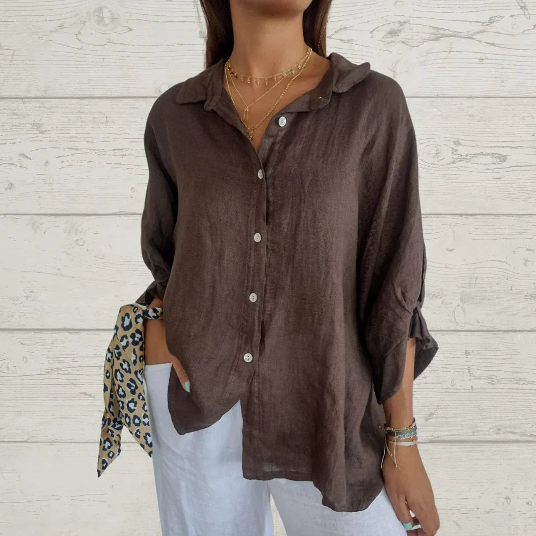 Camicia Donna Elegante con Bottoni Stile Classico