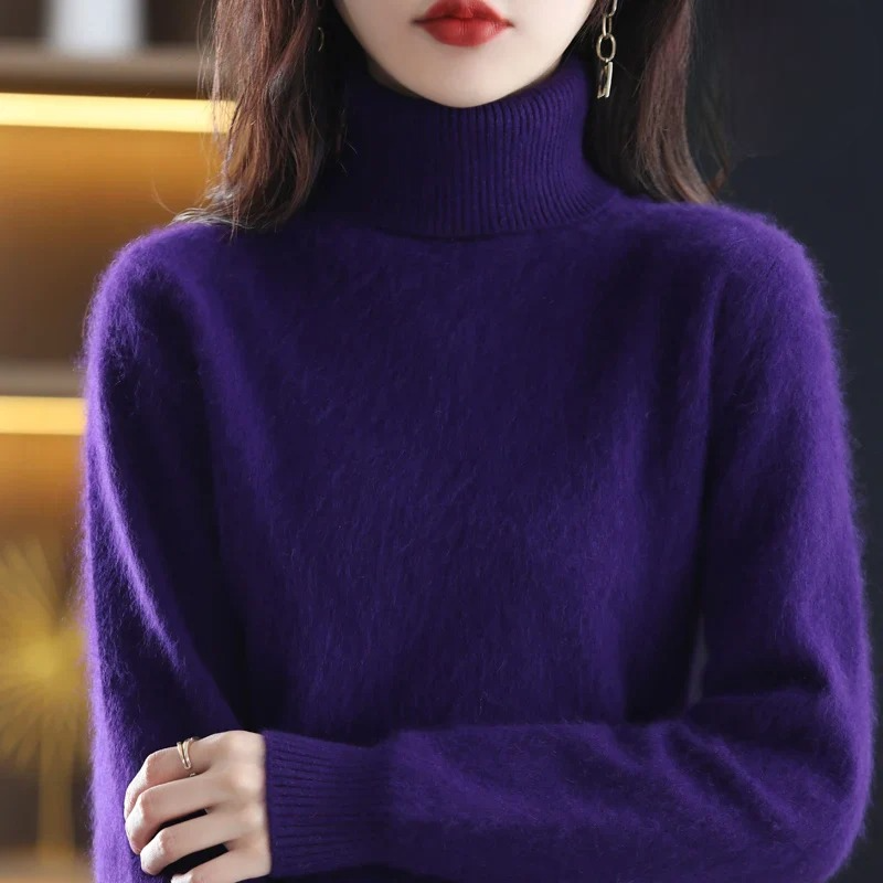 Maglione Dolcevita Donna Elegante Slim Fit