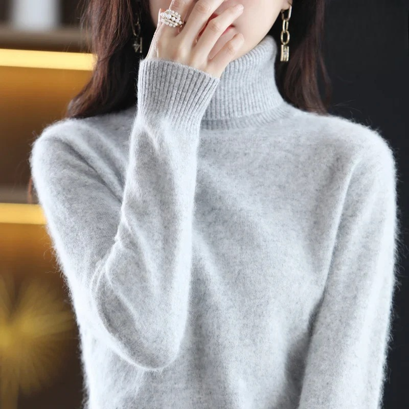 Maglione Dolcevita Donna Elegante Slim Fit